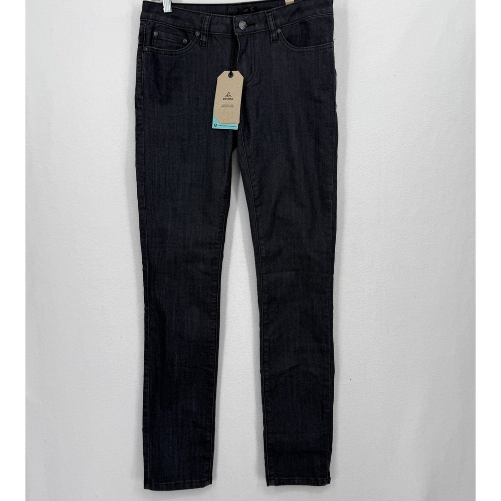 Prana Kara Jeans Womens 4 Black Gray Slim Fit Stretch‎ Organic Cotton Stretch